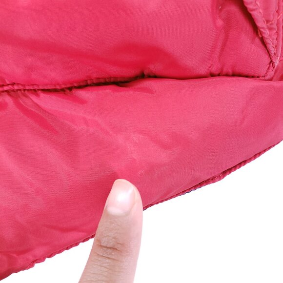 Vintage Denver Down Multicolor Leather n Nylon Puff Jacket Vest Goose Down Fill - Picture 15 of 16